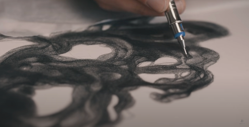 Using a mechanical pencil to add in smaller details