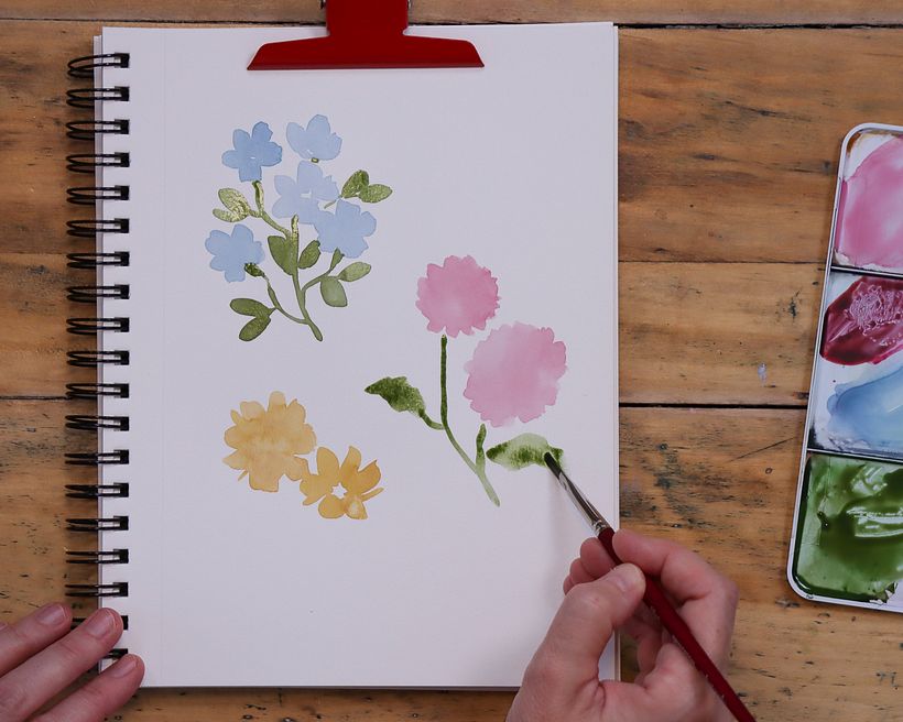 Dessins de fleurs en techniques mixtes 4