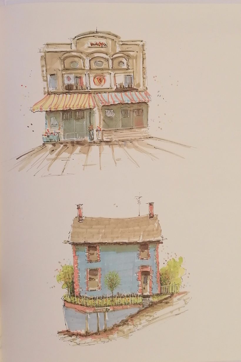 Il mio progetto del corso: Disegno architettonico espressivo con pennarelli colorati 2
