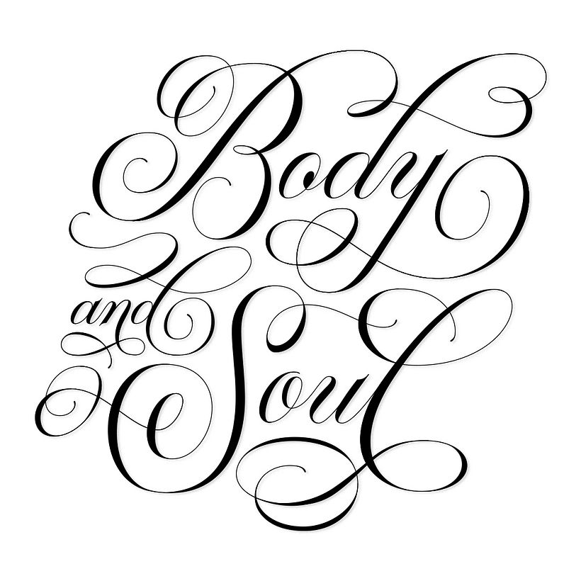 Tropical Flourished Script over Palms - Calligraphy