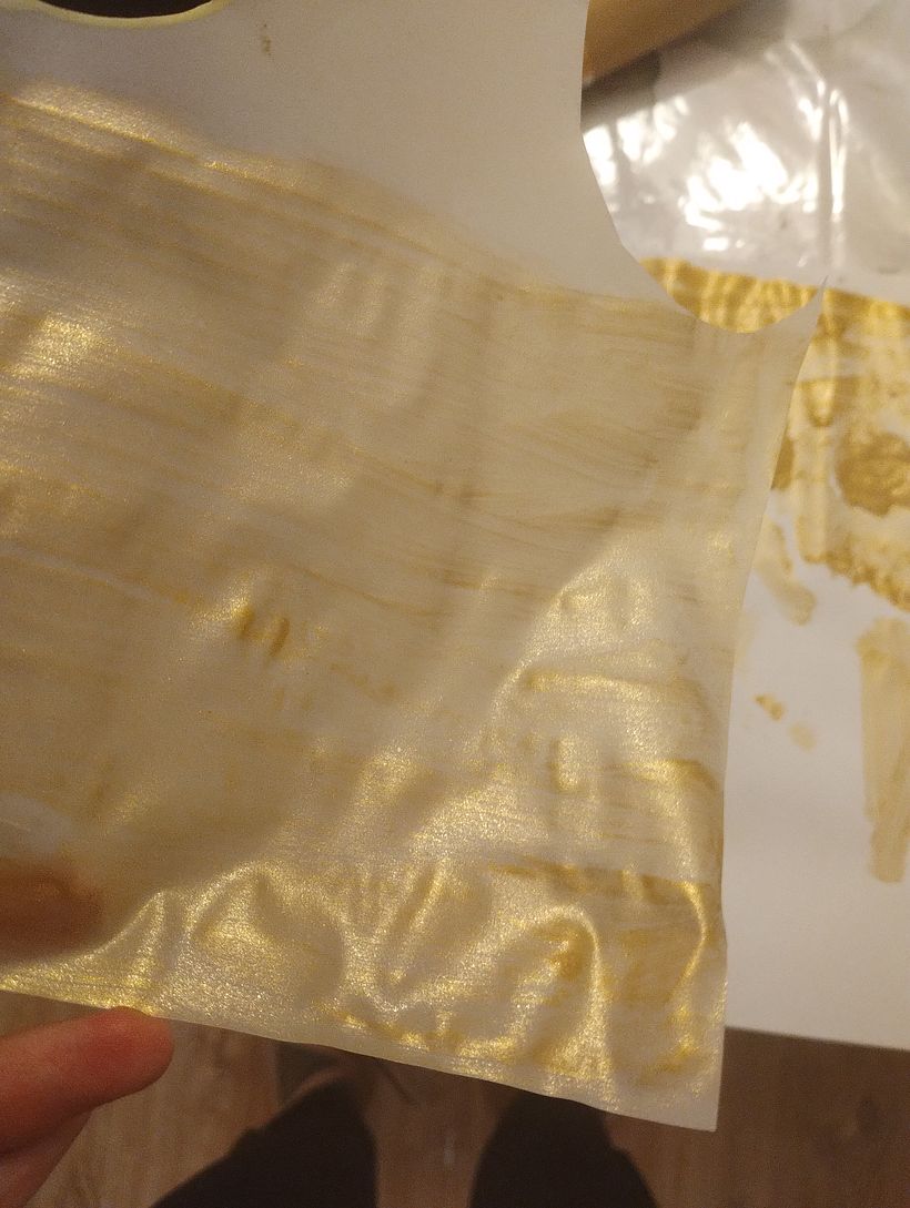 Trying out gold paint to add some shine and glow :)