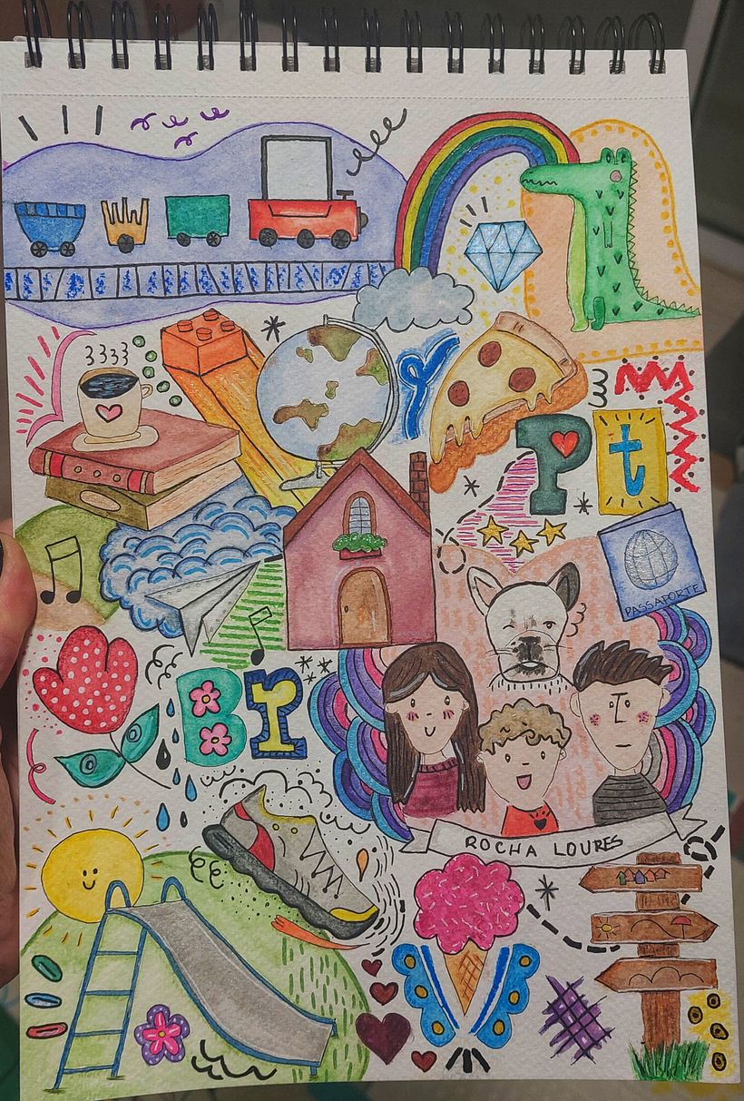 Meu projeto do curso: Ilustração à mão com camadas, cores e formas 1