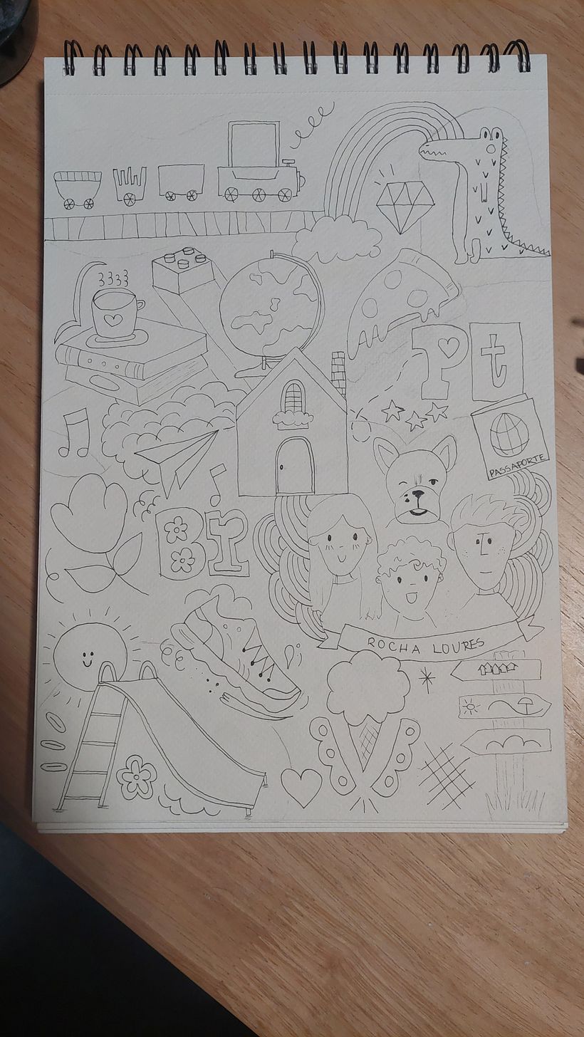 Meu projeto do curso: Ilustração à mão com camadas, cores e formas 3