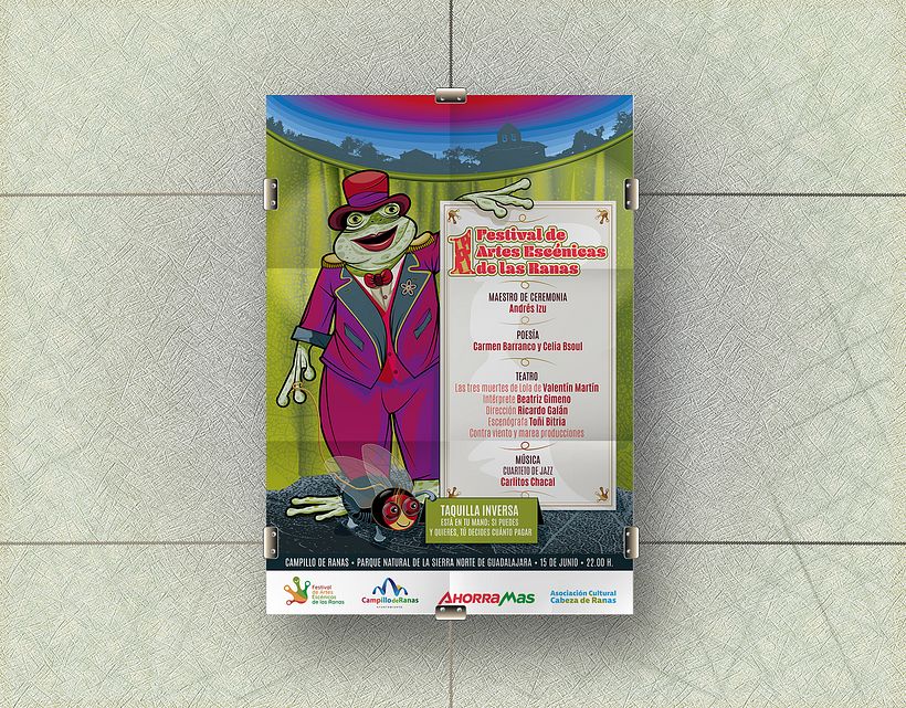 Diseño e Ilustración cartel I Festival de Artes Escénicas de las Ranas Campillo de Ranas Guadalajara 1