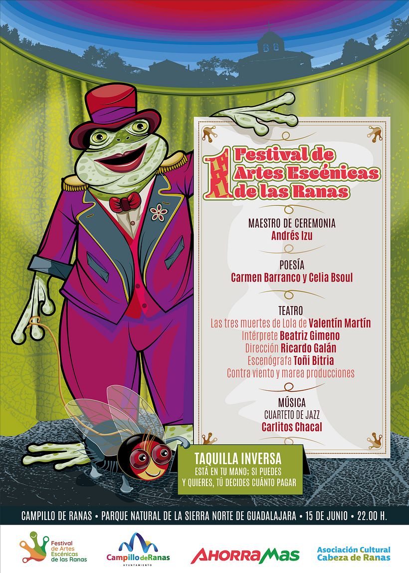 Diseño e Ilustración cartel I Festival de Artes Escénicas de las Ranas Campillo de Ranas Guadalajara 6