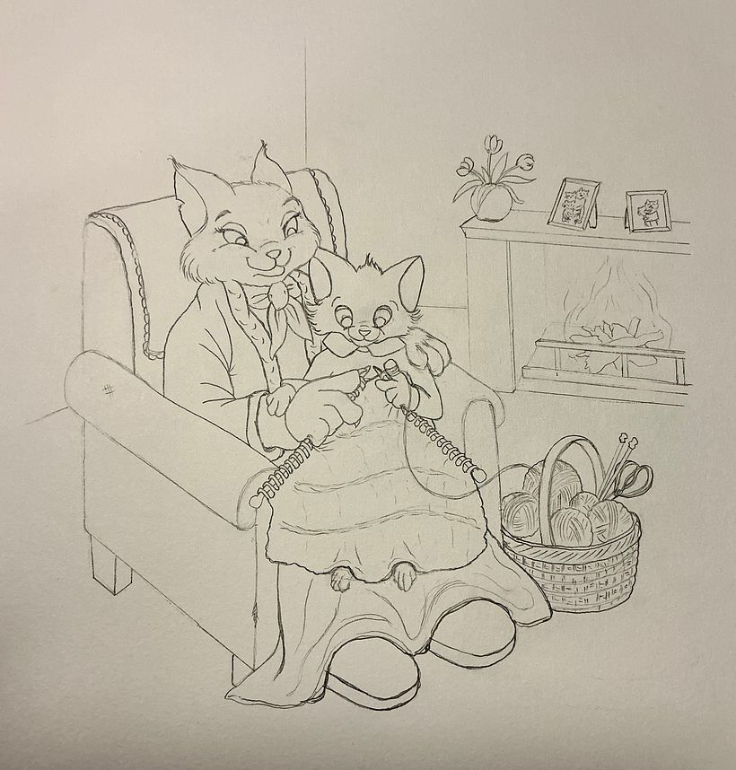 Clean outline sketch for watercoloring