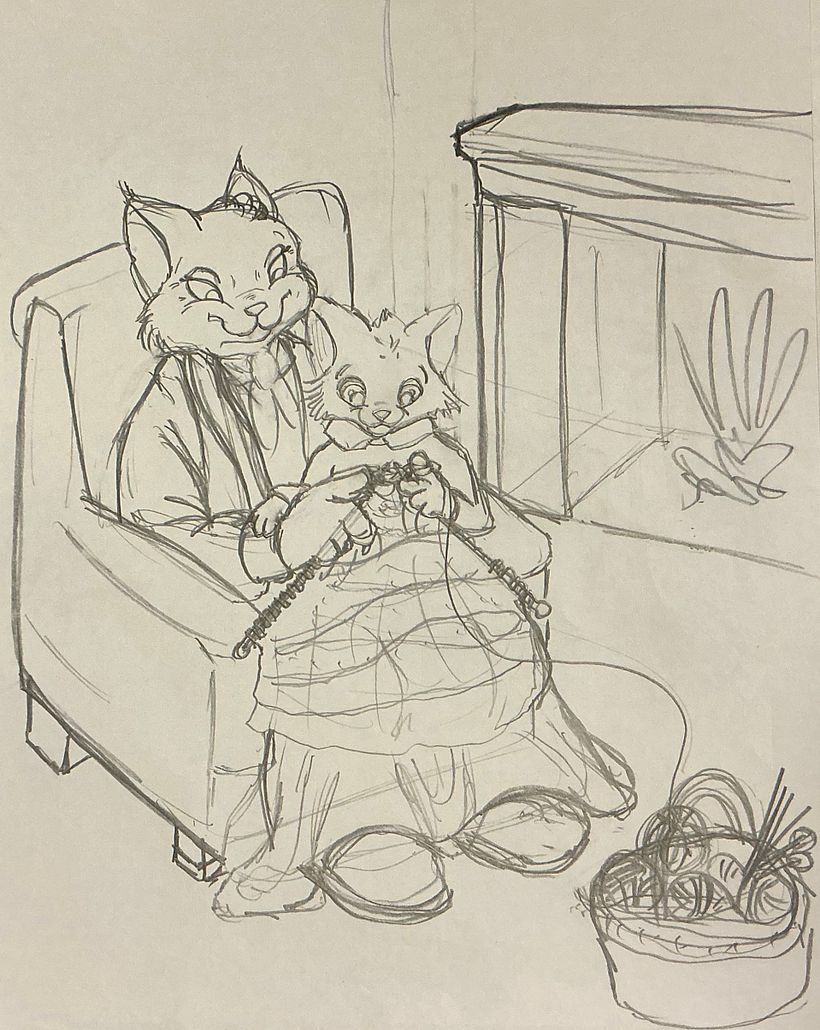 Rough sketch of final drawing