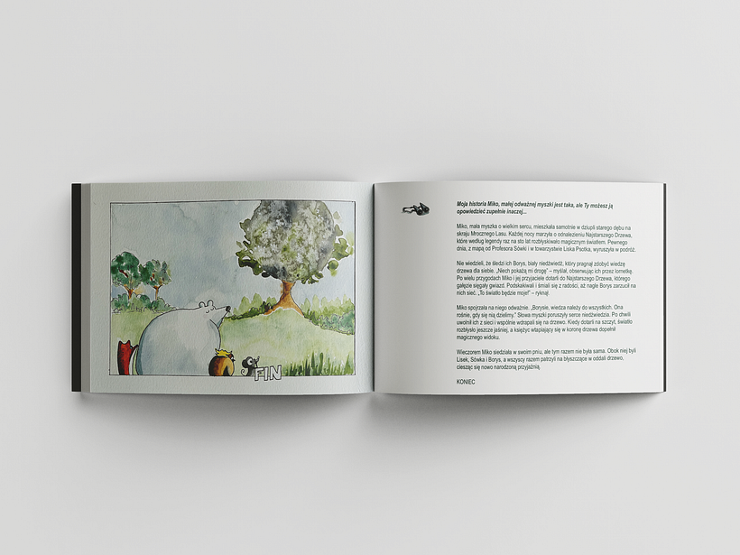 When they reached the top, the light shone even brighter, and the moon, blending into the tree’s crown, completed the magical