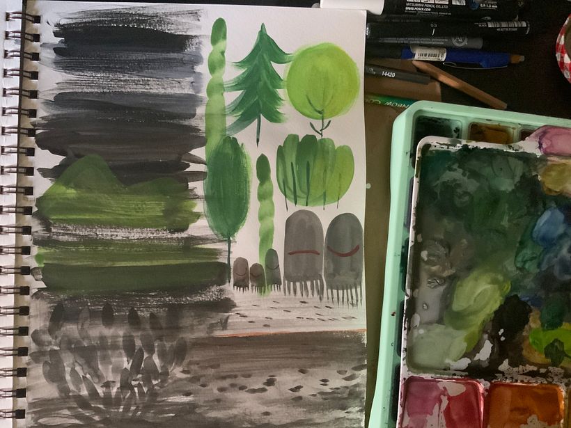 My project for course: Pictorial Sketchbook with Gouache 3