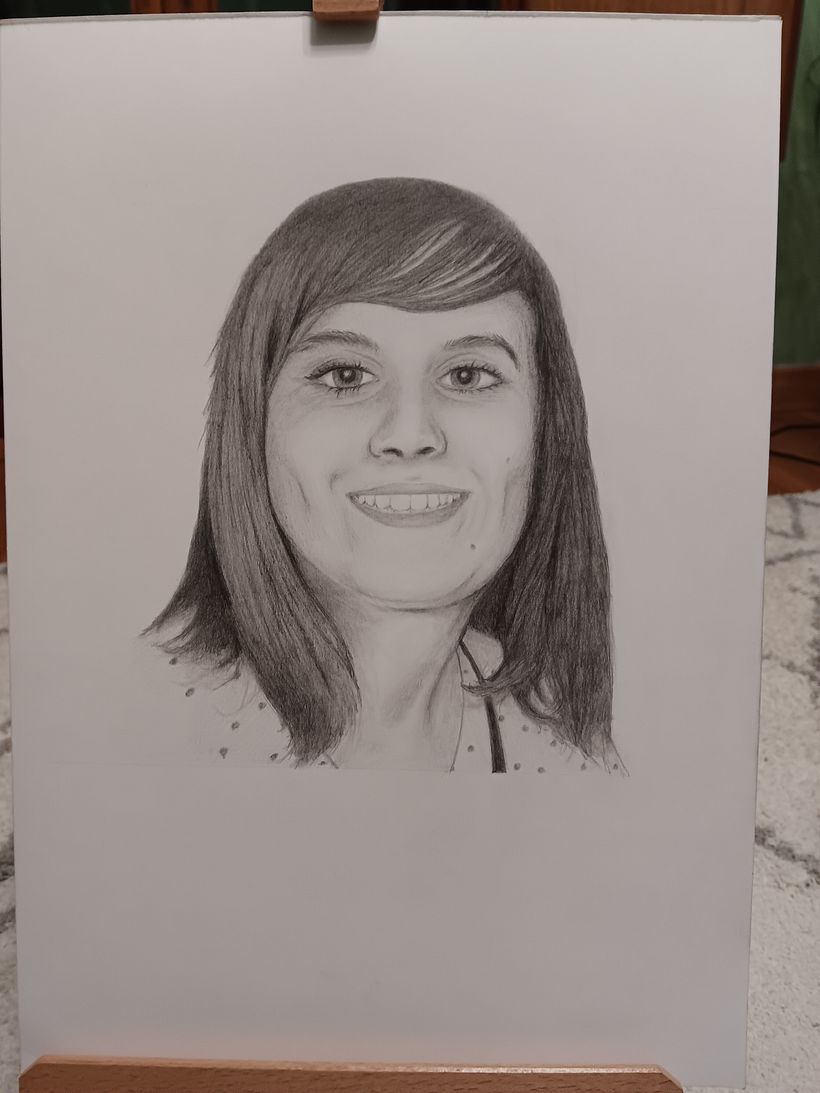 3° Proyecto. Retrato con grafito de mi chica. 1