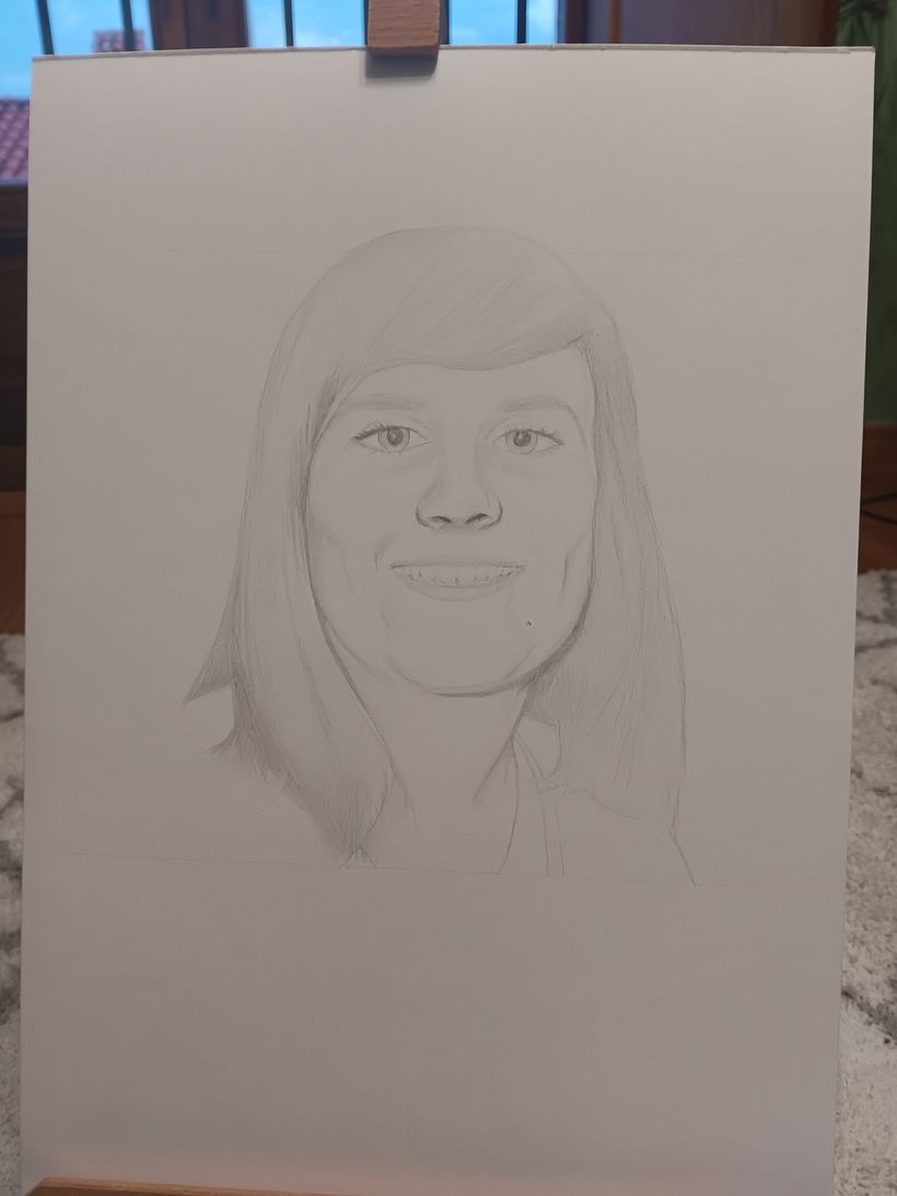 3° Proyecto. Retrato con grafito de mi chica. 2