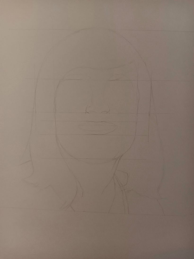 3° Proyecto. Retrato con grafito de mi chica. 3