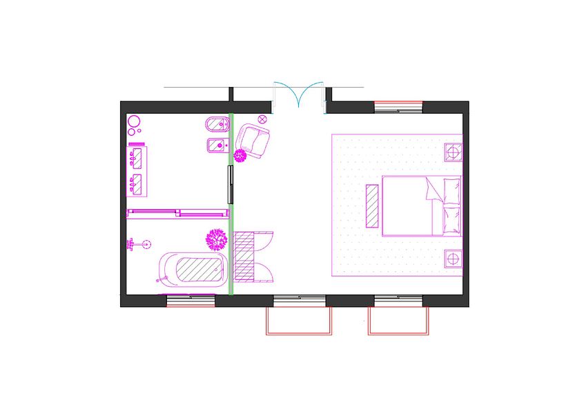 Proyecto de dormitorio-baño japandi 2
