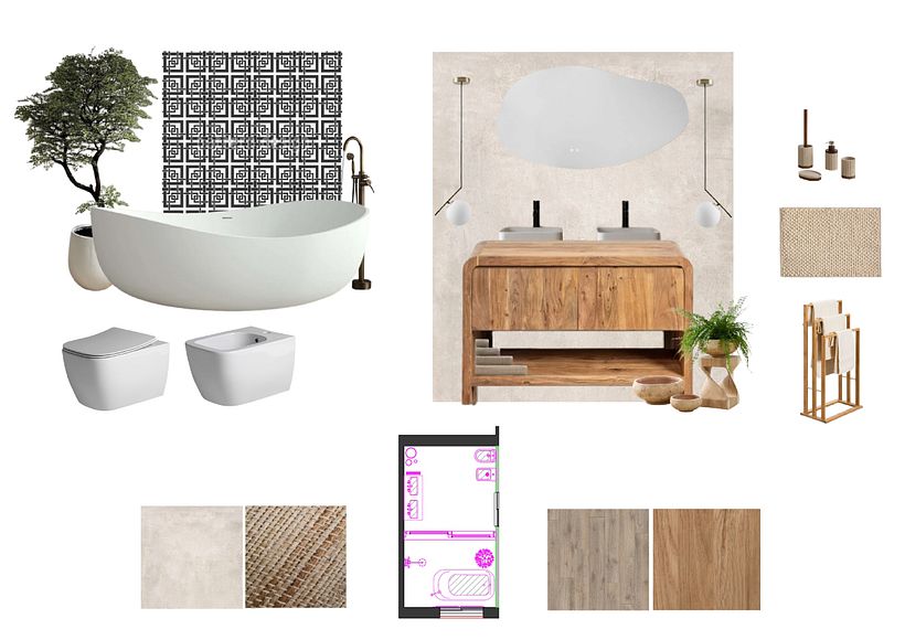 Proyecto de dormitorio-baño japandi 3