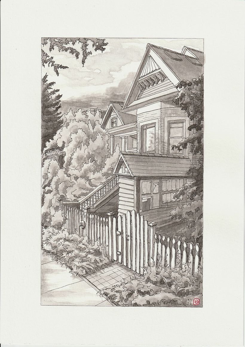 Mon projet du cours : Illustration urbaine avec techniques d'encrage 1