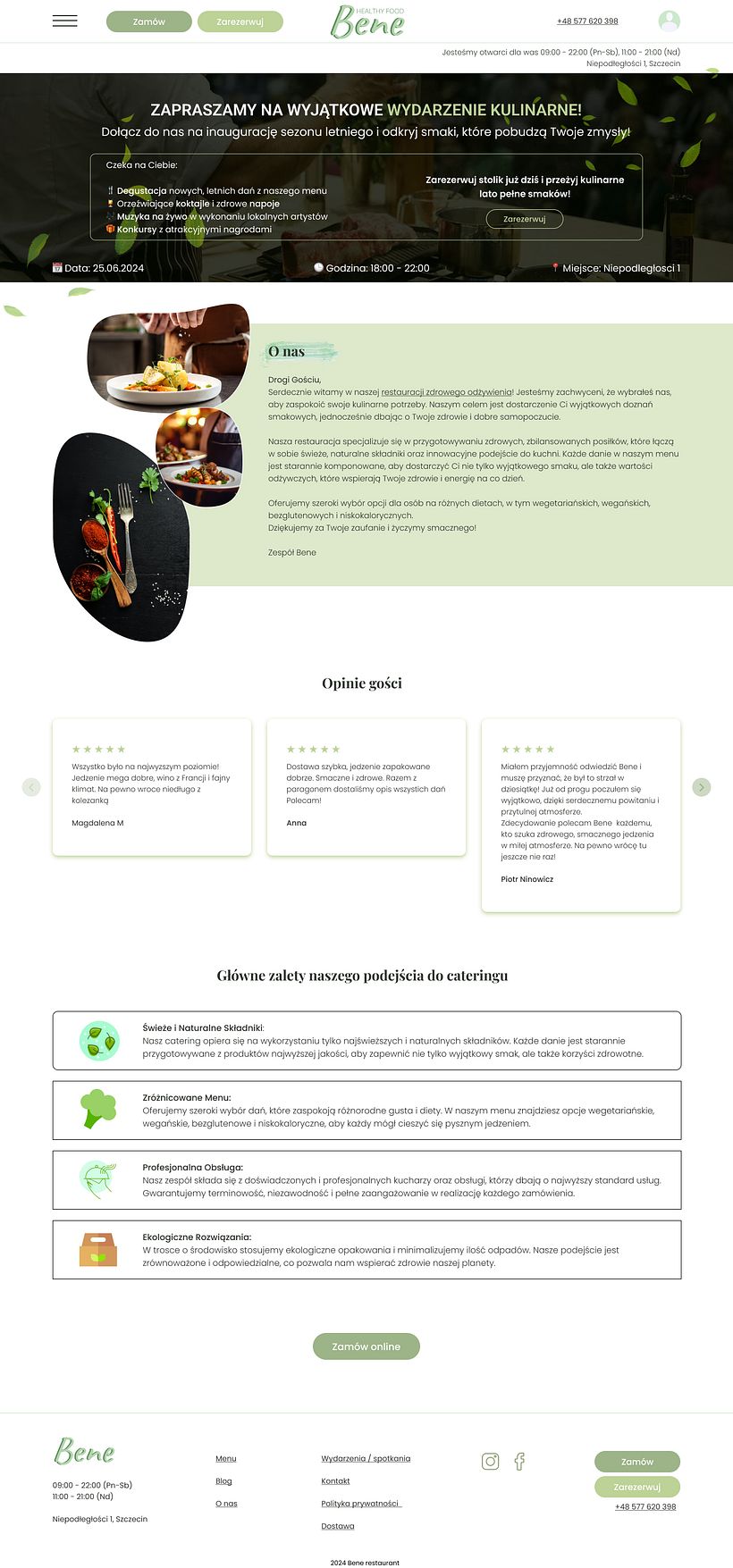 UX/UI Design of Bene restaurant 1
