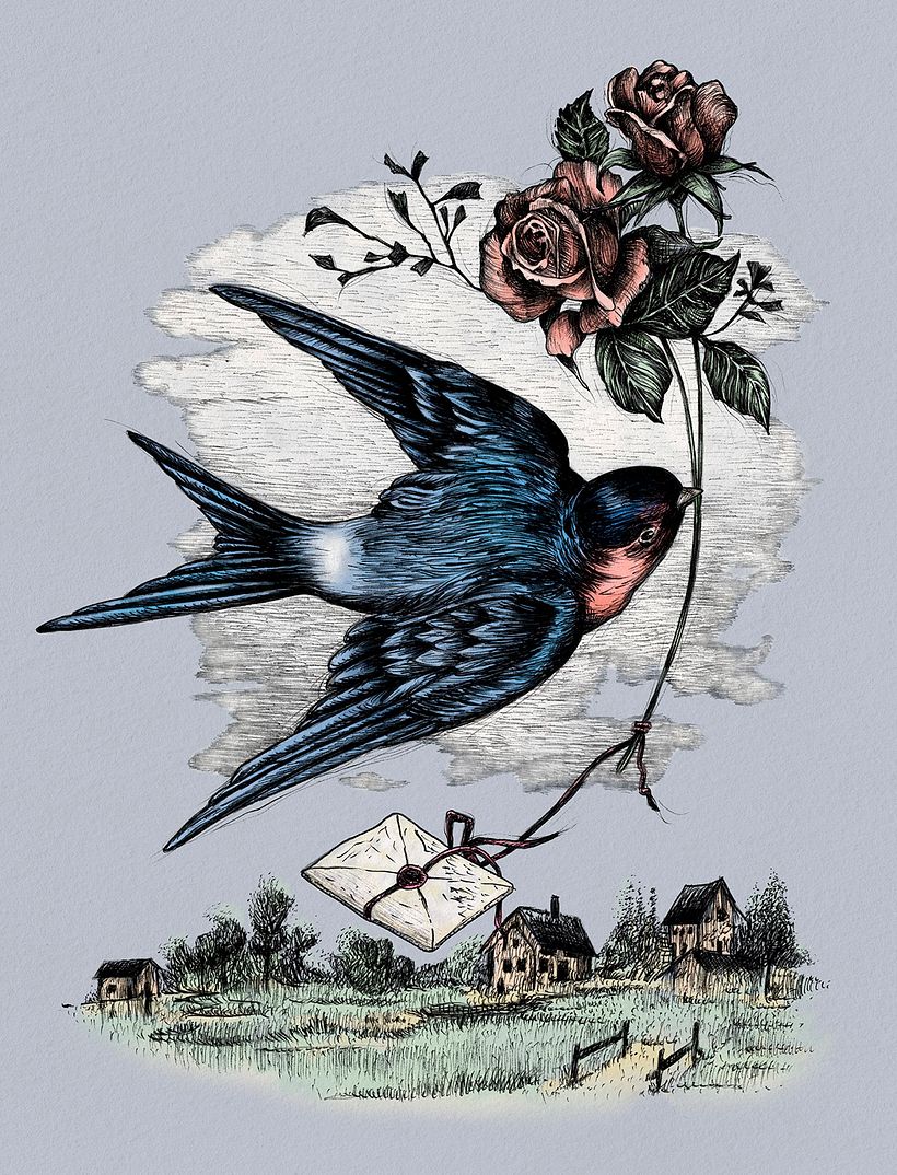 Kırlangıç - Bic kalemle yapılmış bir çizim 1