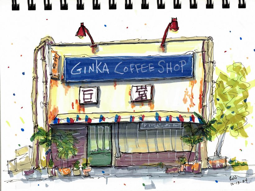 My architectural sketch final project - Japanese Coffee Shop 1