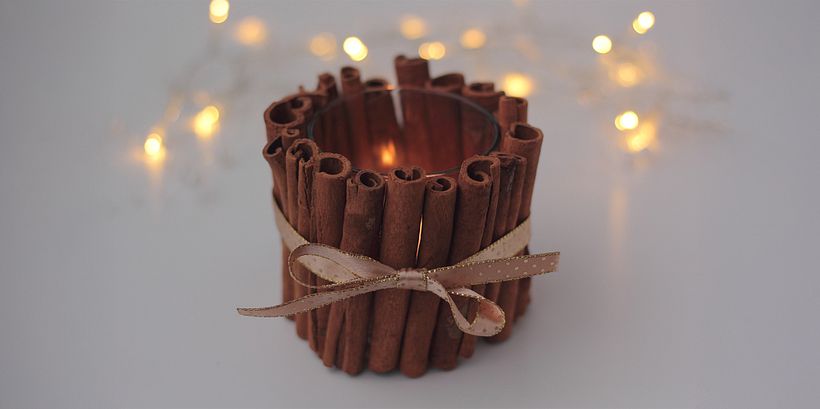 Velas decorativas con canela