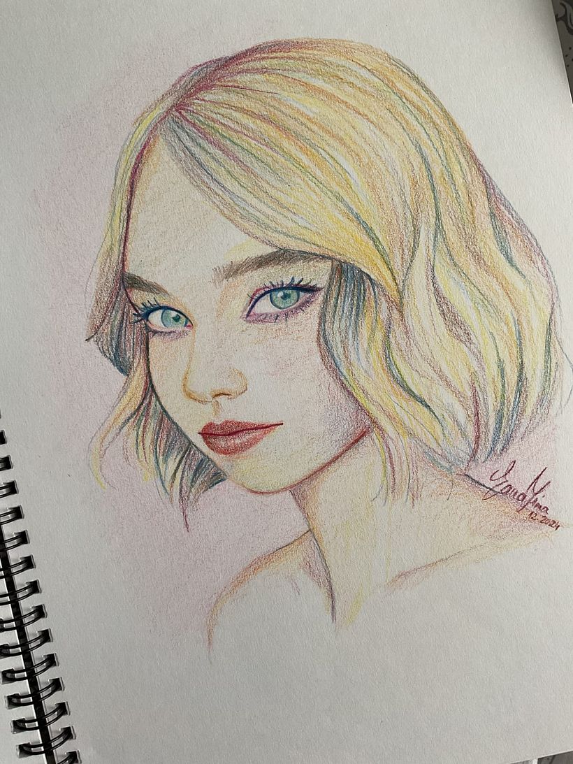 Colored pencil portrait for final project 1