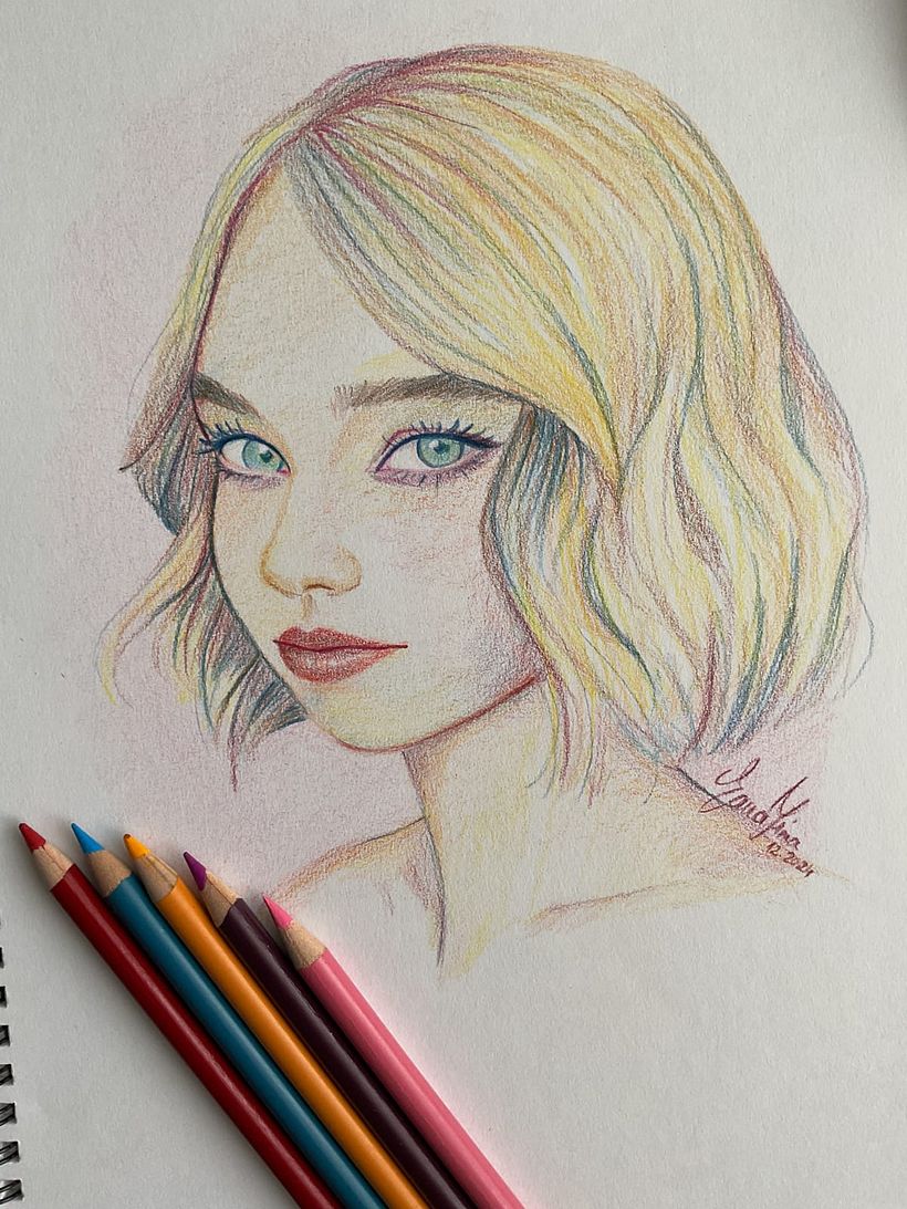 Colored pencil portrait for final project 1