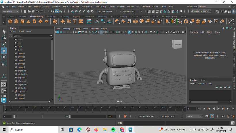 Mi proyecto del curso: Introducción a la creación de personajes y modelado 3D con Maya 3