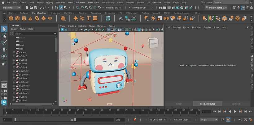 Mi proyecto del curso: Introducción a la creación de personajes y modelado 3D con Maya 4