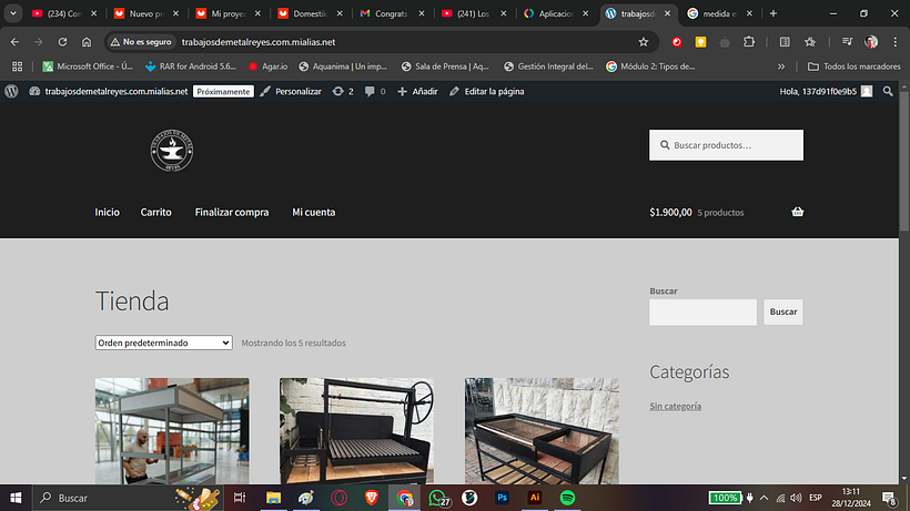Mi proyecto del curso: Creación de una tienda online en WordPress trabajos de metal reyes 1