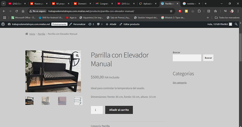 Mi proyecto del curso: Creación de una tienda online en WordPress trabajos de metal reyes 2