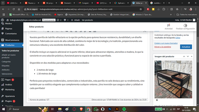 Mi proyecto del curso: Creación de una tienda online en WordPress trabajos de metal reyes 5