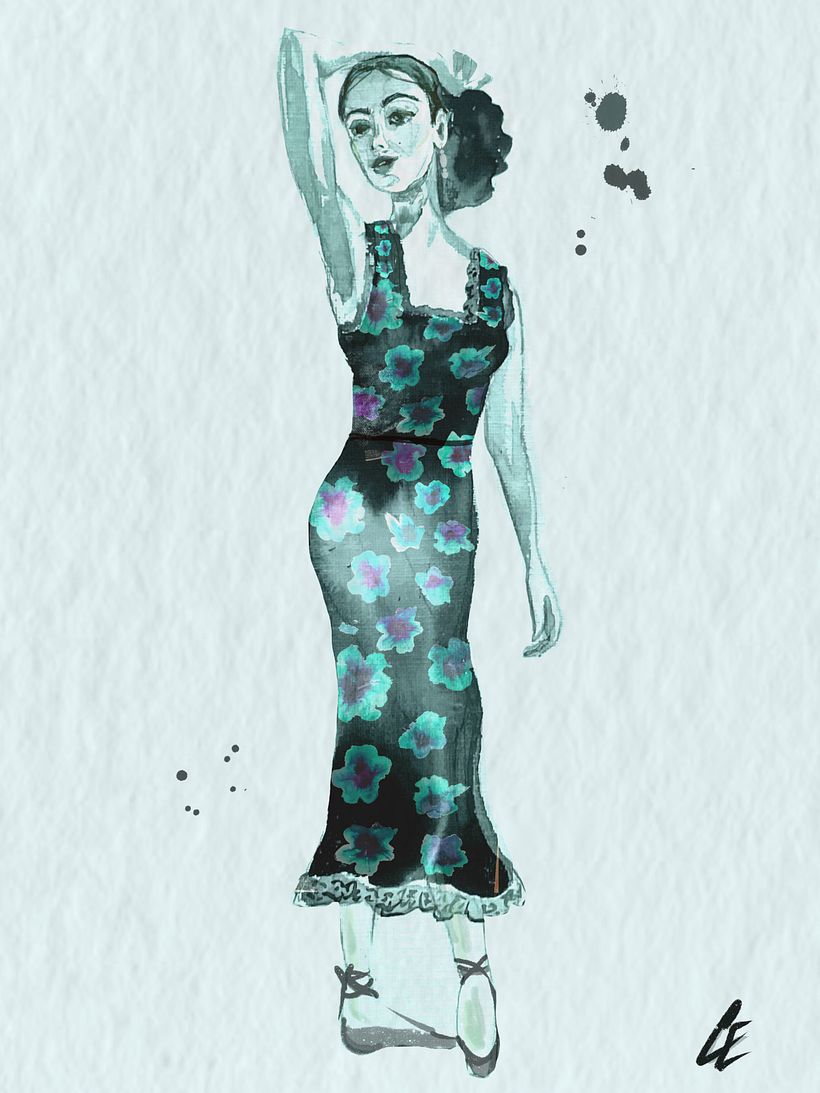Polka dot bow tie gown 3