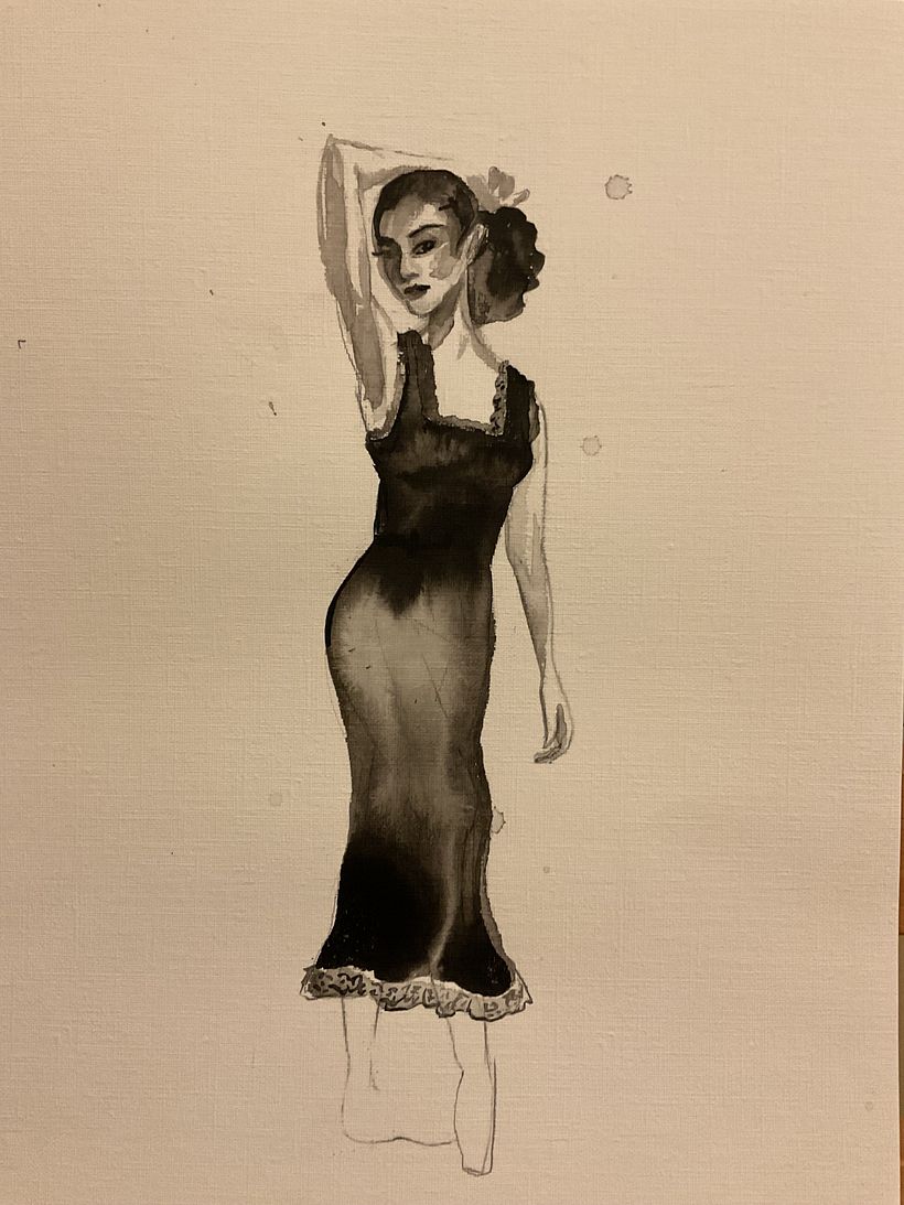 Polka dot bow tie gown 4
