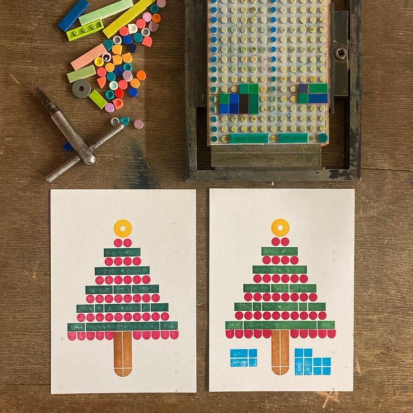 Legoprinted Christmascards 1