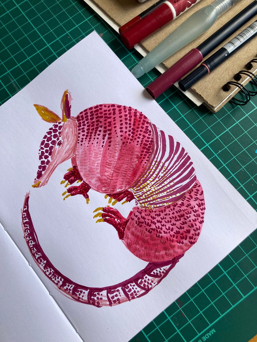 Bordado creativo: armadillo 1