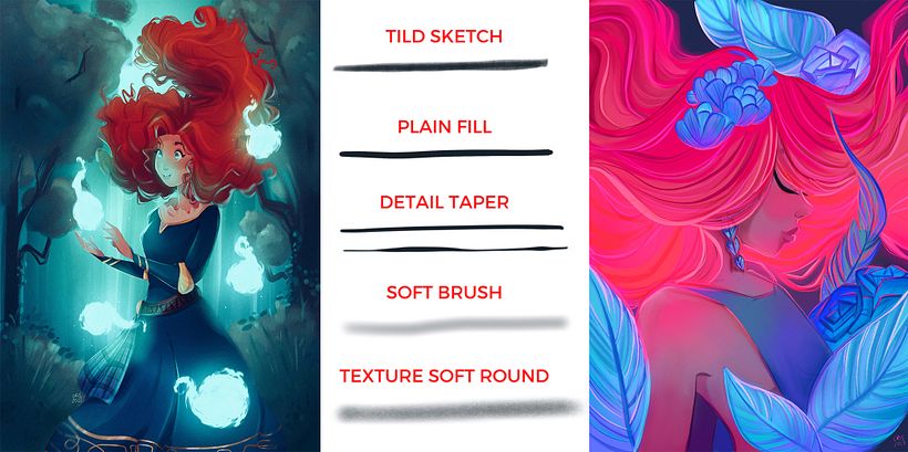 Pinceles que usa Cristina Gómez