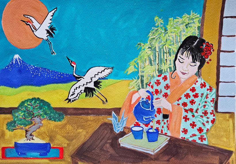 Meu projeto do curso: Introdução à tinta guache: viagem cromática ao Japão 10