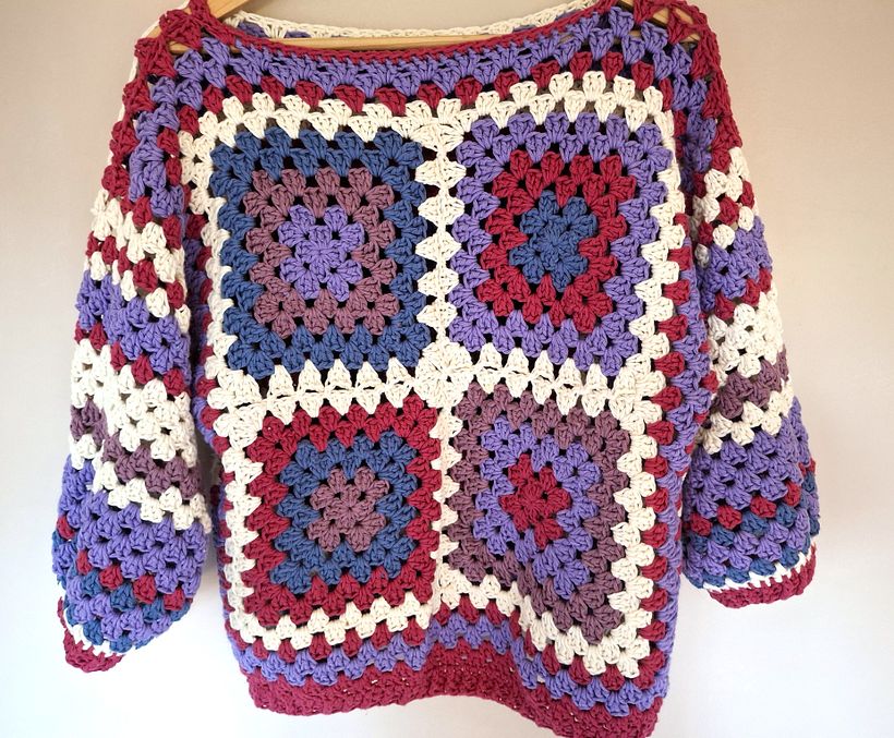 Final project for Granny Square Crochet: Make Your Own Sweater 7