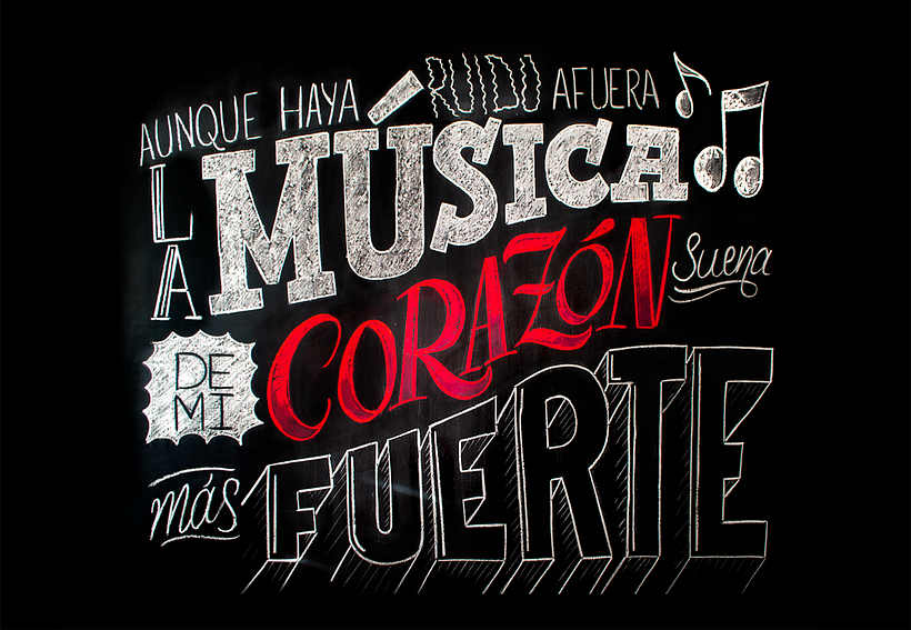 Mi primer mural de lettering en pizarra 1