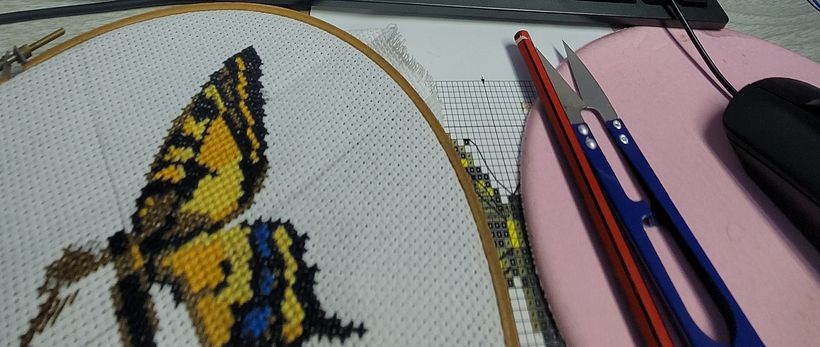 Proyecto final. Punto cruz moderno con efecto fotográfico. 1