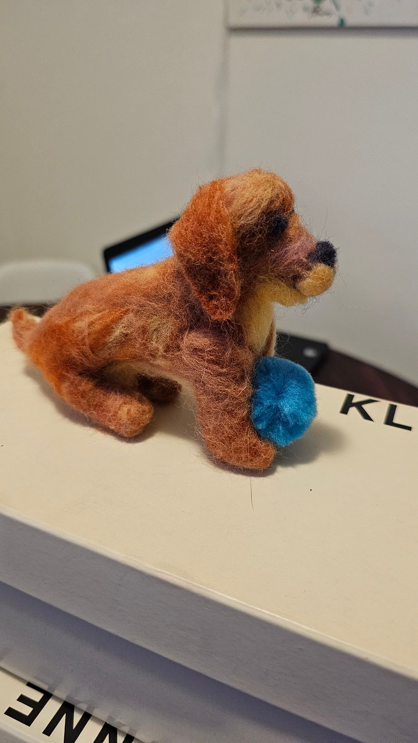 Perro café juguetón 1