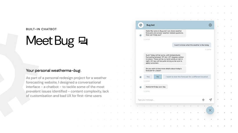 Bug - Designing a built-in chatbot for Weatherbug 1