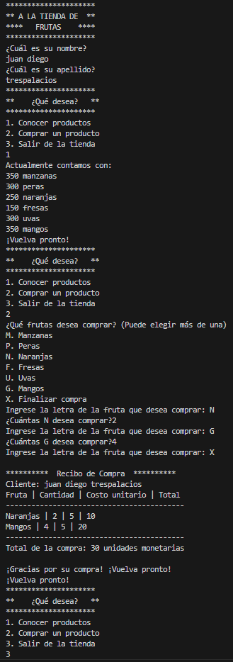 la tienda de frutas 1