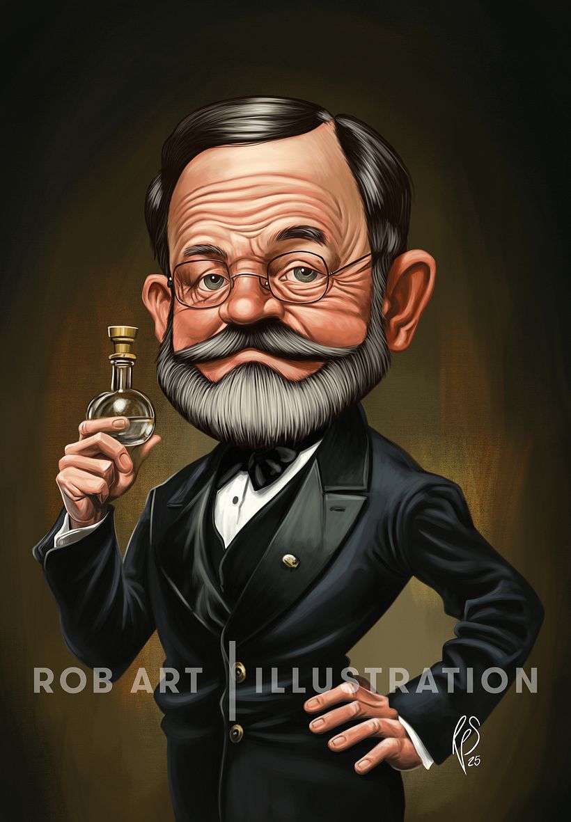 Louis Pasteur Caricature Illustration 1