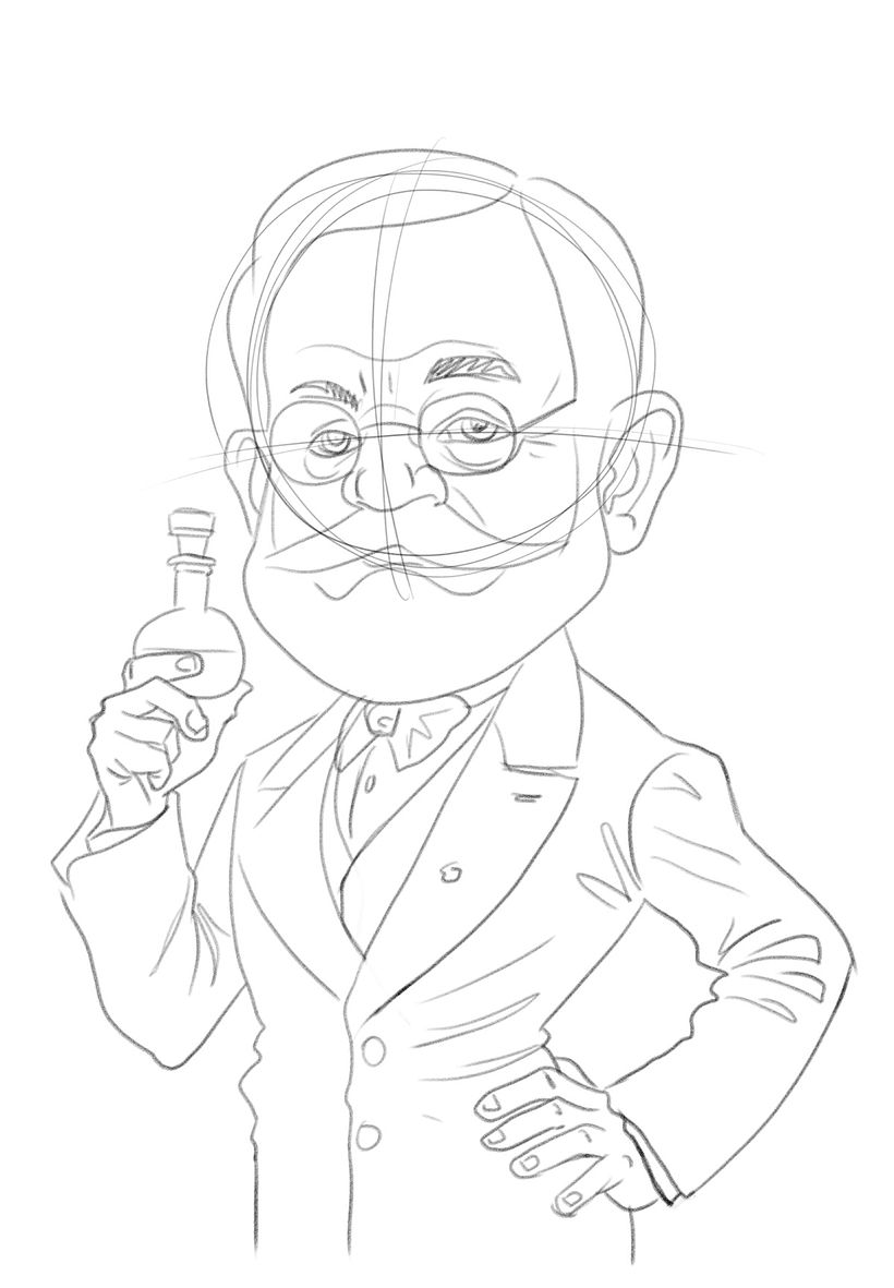 Louis Pasteur Caricature Illustration 1