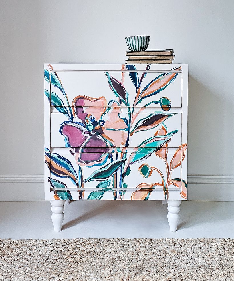 Hand-painted Floral Chest of Drawers 1