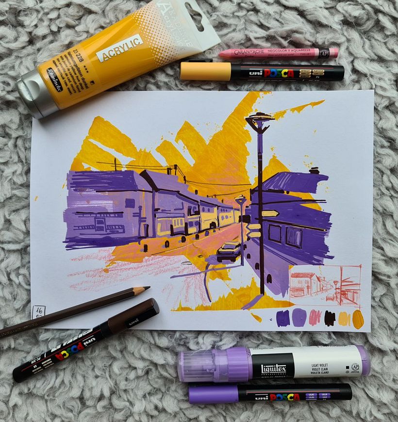 Urban Sketching in Mixed Media 1