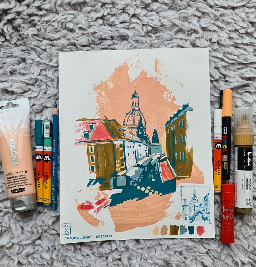 Urban Sketching in Mixed Media 1