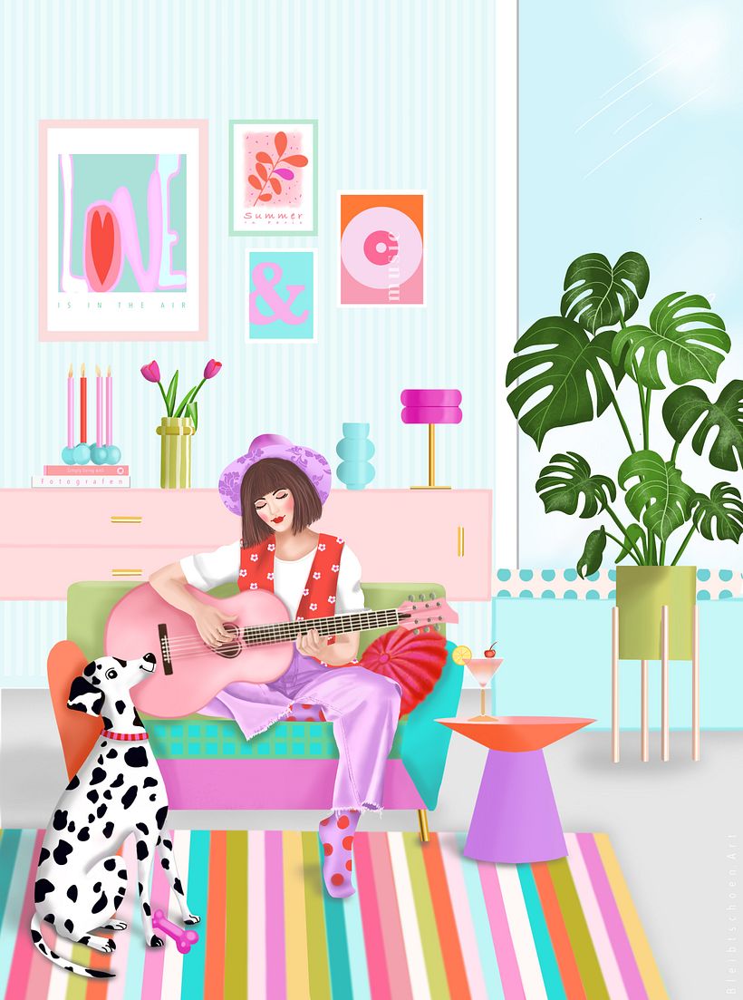 Colourful digital Illustration with Procreate  1