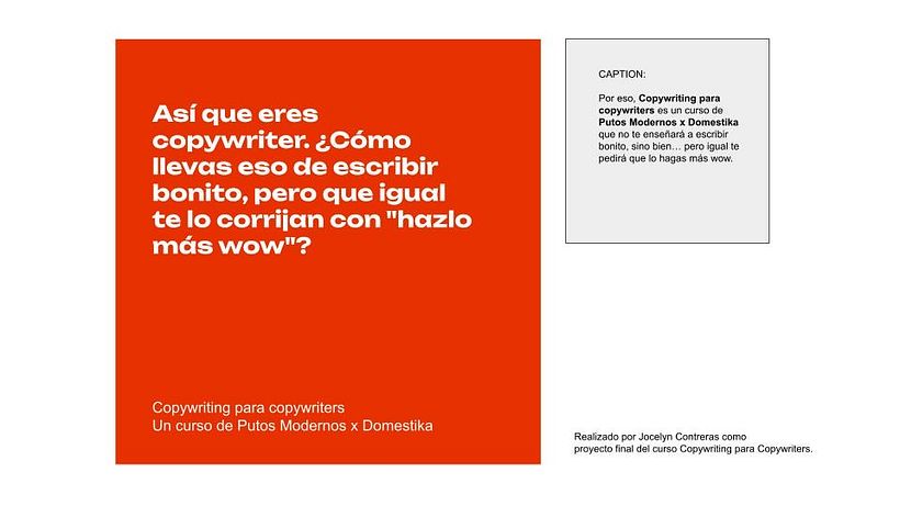 Proyecto final por Jocelyn Contreras para curso Copywriting para copywriters con Putos Modernos x Domestika 3