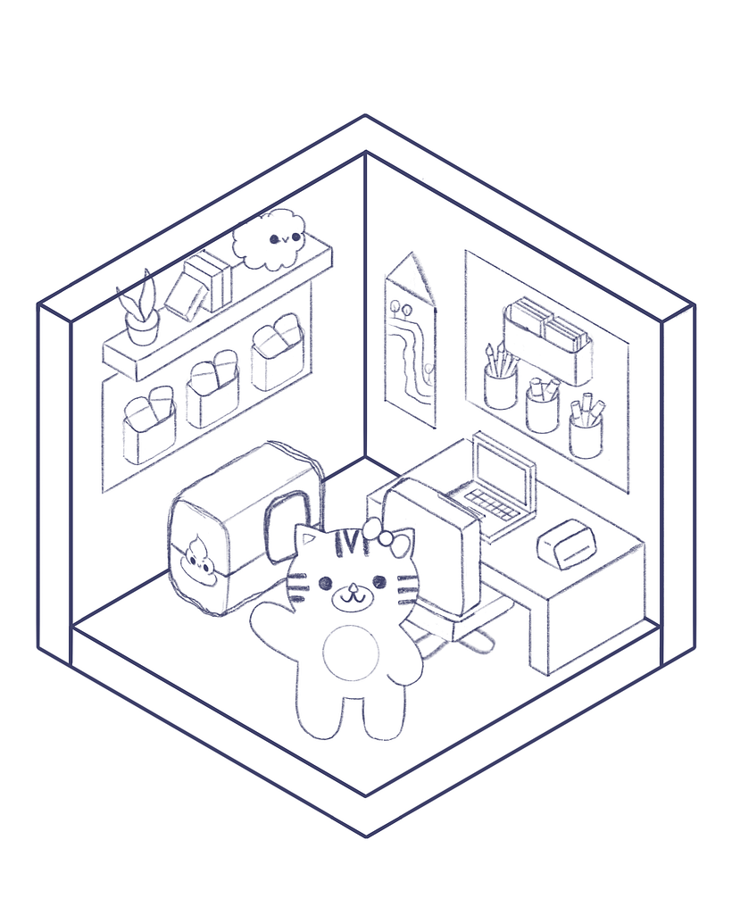 Kawaii Isometric Art Room 1